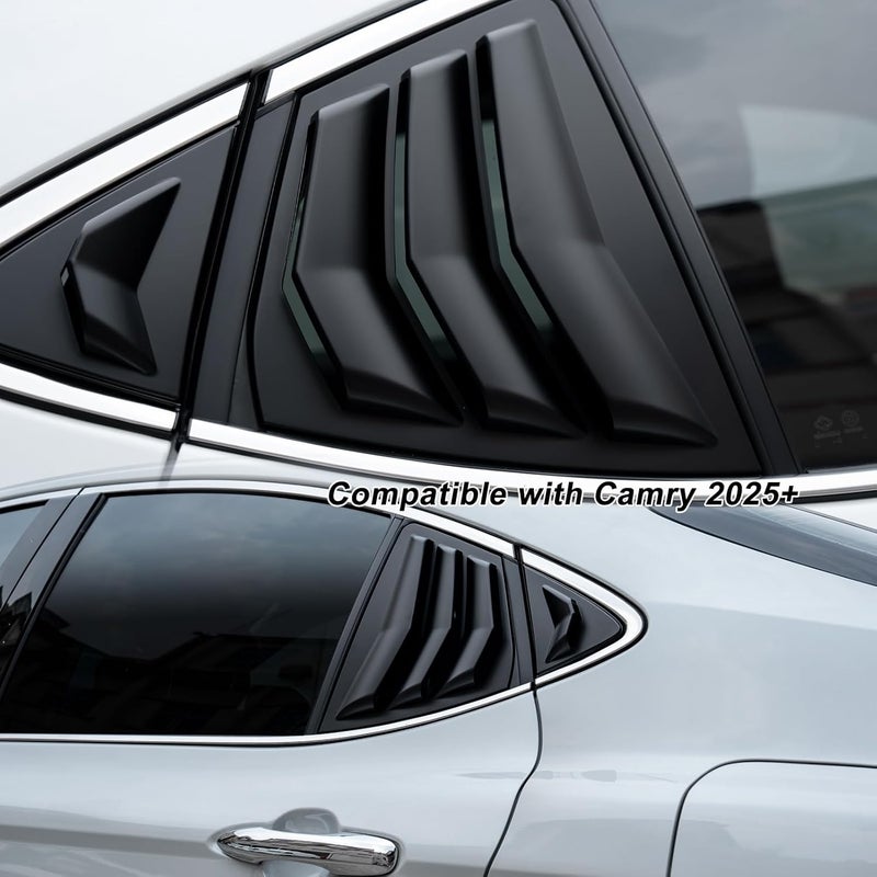 CKE for 9th Gen Camry LE SE XLE XSE Compatible with Toyota Camry 2025 2026 Accessories Sporty Car Exterior Rear Side Window Louvers Air Vent Scoop Shades Cover Trim Blinds -Matt Black - Image 3